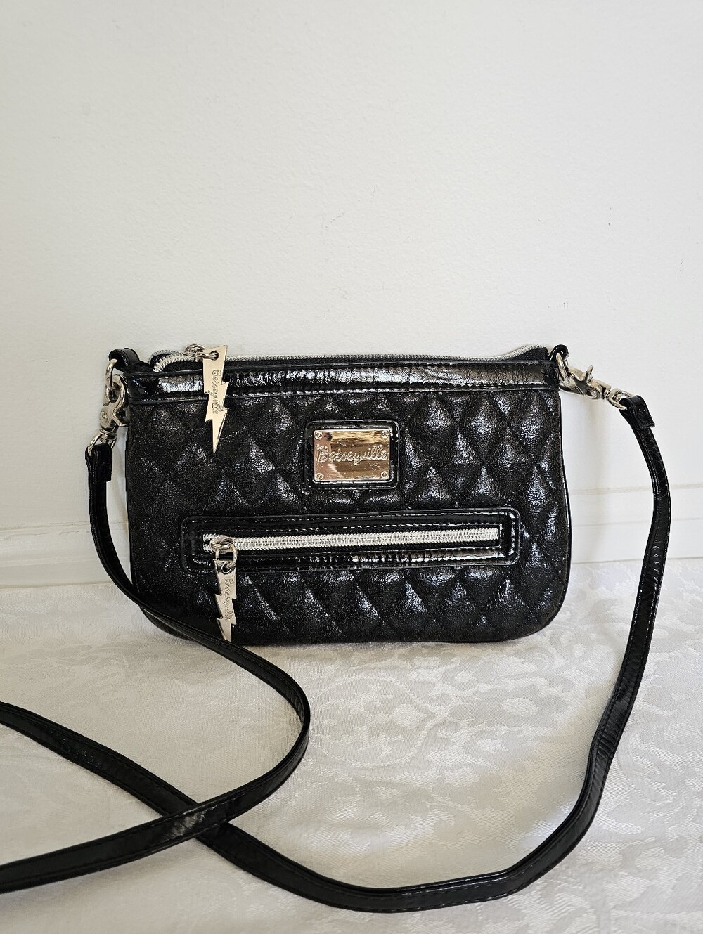 Betseyville by Betsey Johnson Quilted Crossbody Bag with Detachable Strap